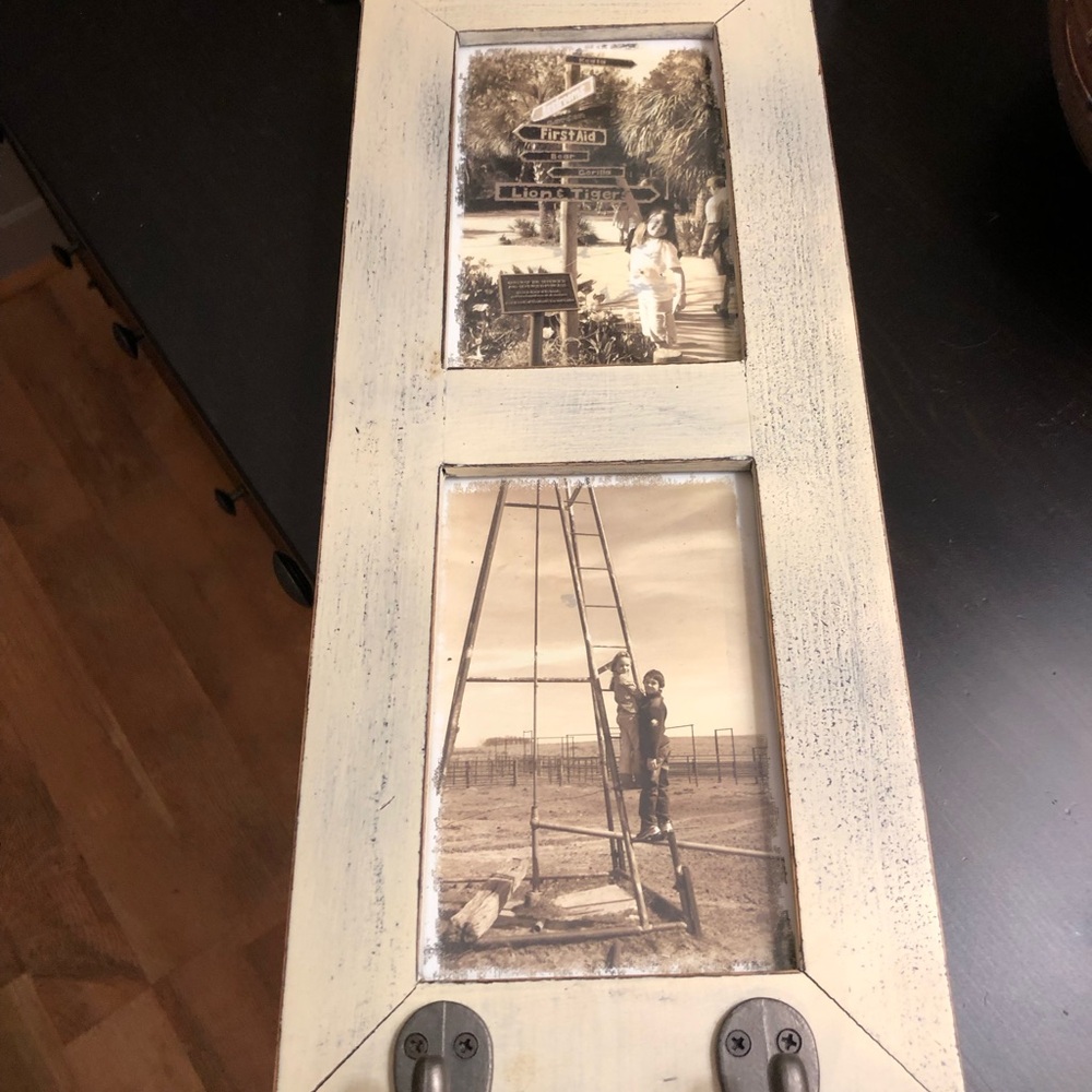 Elegant Cream Picture Frame with rustic farmhouse wood